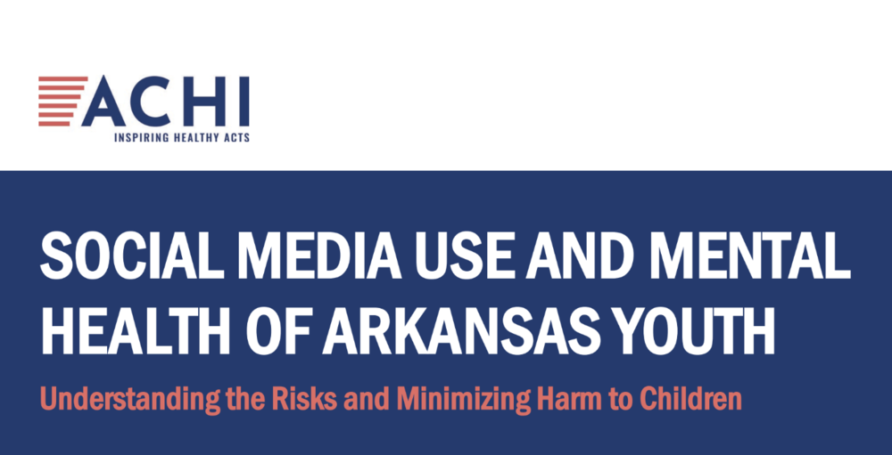 ACHI graphic on social media use and mental health of arkansas youth